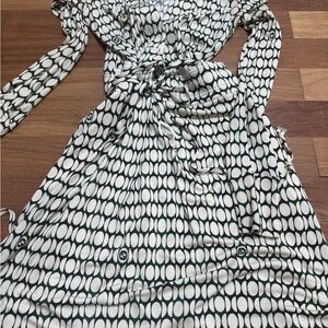 Gucci Long Sleeve Dress in Green and White